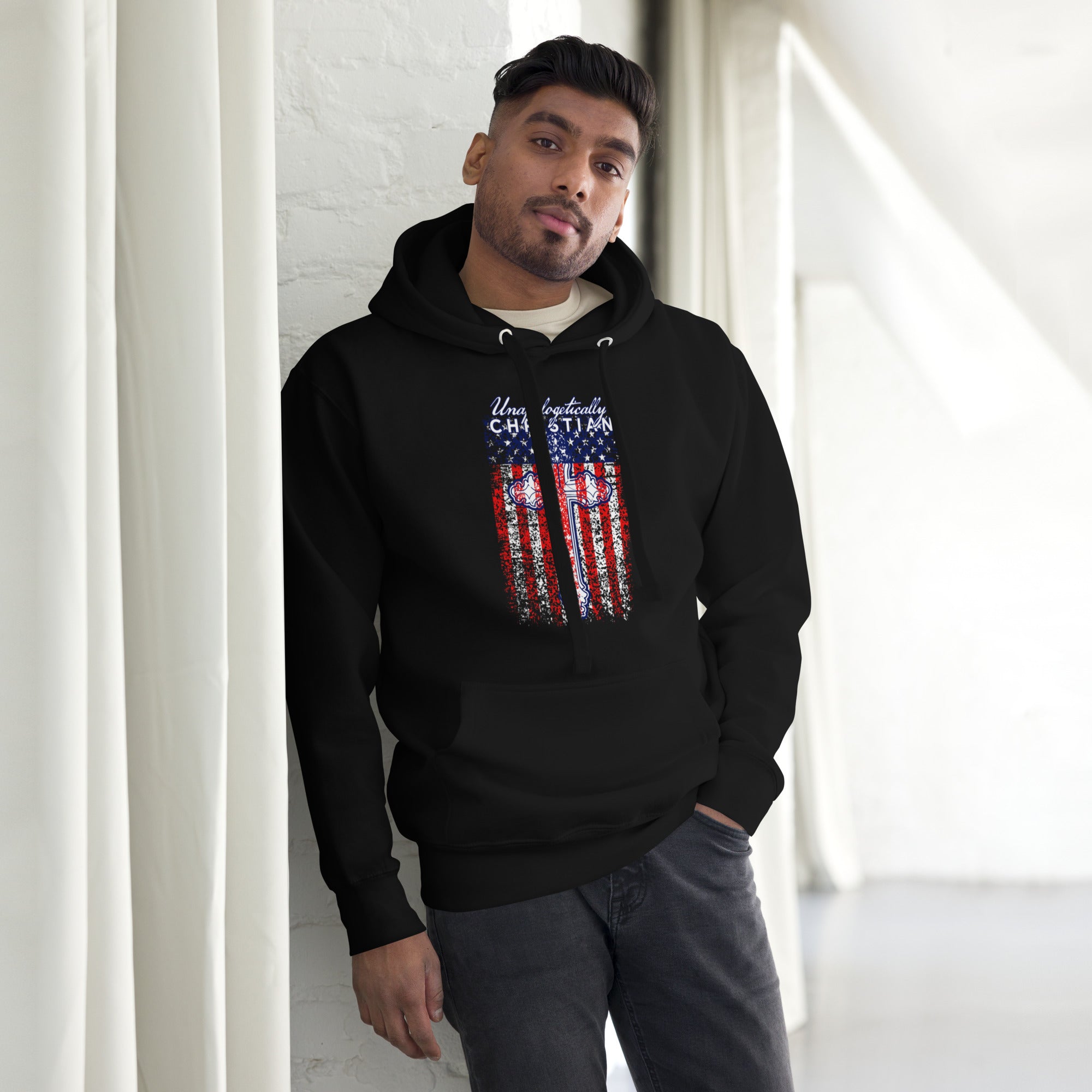 Unapologetically Christian American Flag Hoodie