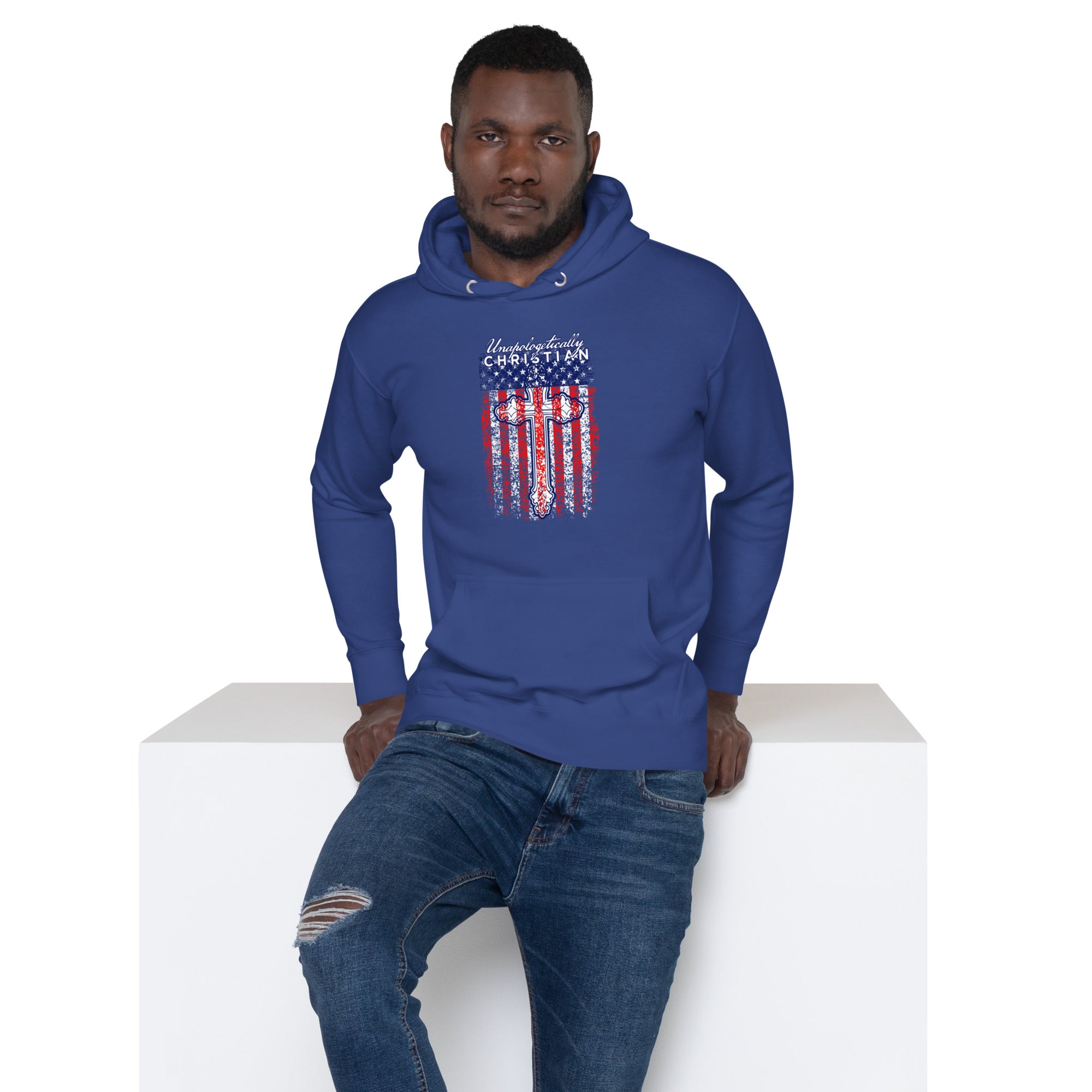 Unapologetically Christian American Flag Hoodie